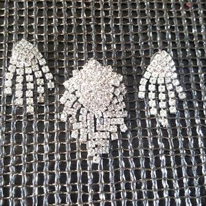 Vintage Austrian Crystals Brooch Earrings Set